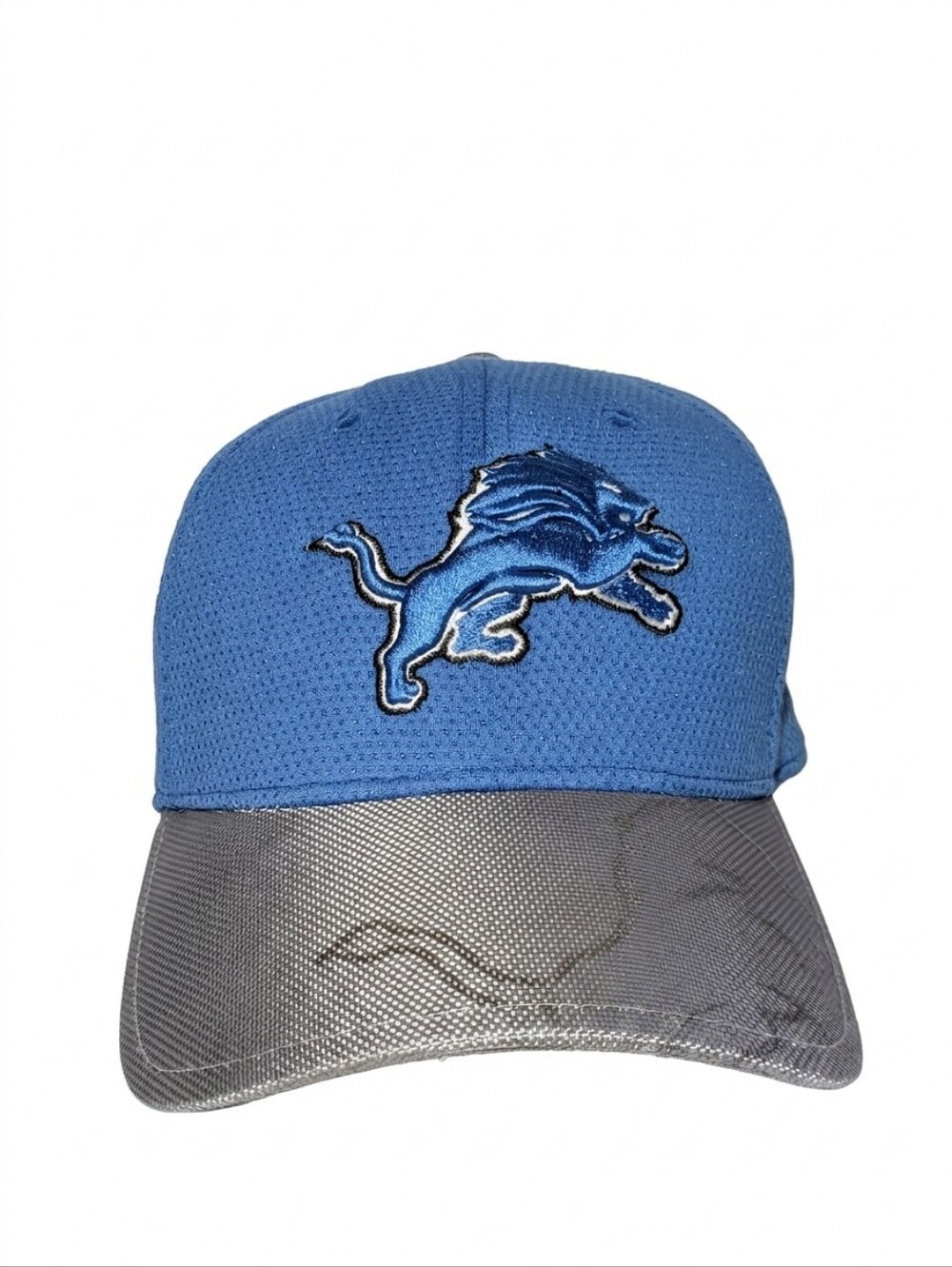 Detroit Lions New Era 39THIRTY NFL Flex Fit Hat (Medium Large) with Shiny Brim